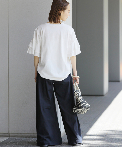 JOURNALSTANDARDrelume コットンダブルフリルTEE WEB限定追加》天竺フリルTEE（Tシャツ/カットソー）｜JOURNAL