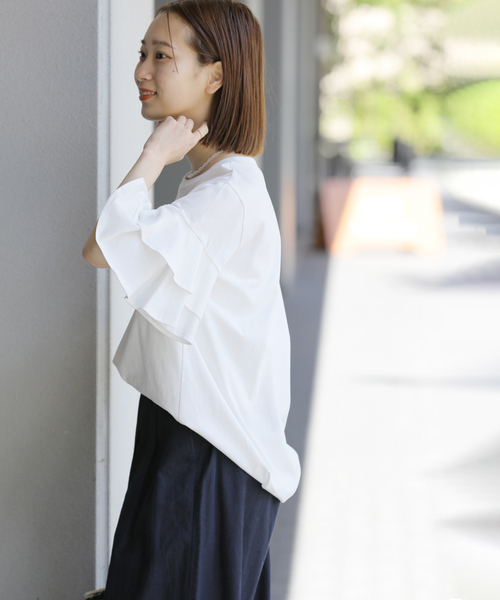 新品ジャーナルスタンダードレリューム　天竺フリルT WEB限定追加》天竺フリルTEE（Tシャツ／カットソー）｜JOURNAL