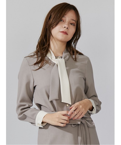 「TONAL」 長袖ブラウス 38 グレー レディース