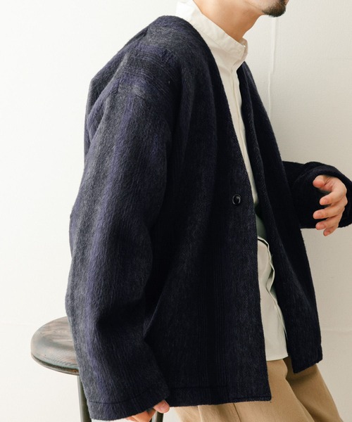 「ITEMS URBANRESEARCH」 ノーカラーコート LARGE ブラウン メンズ_画像5