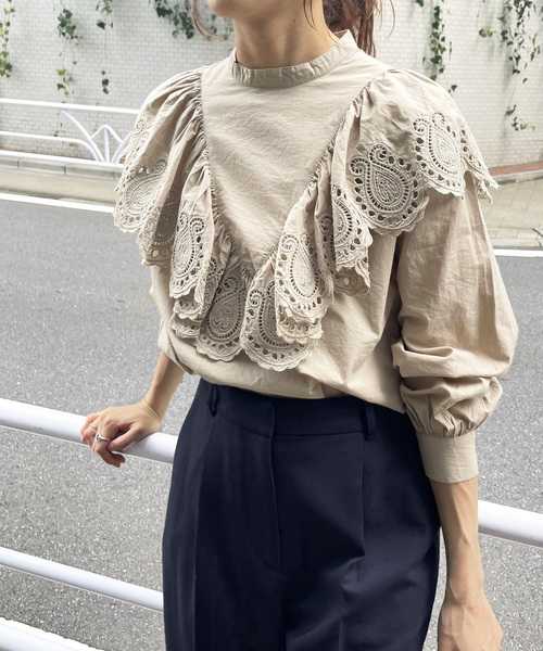 「Spick & Span」 長袖ブラウス FREE ベージュ レディース