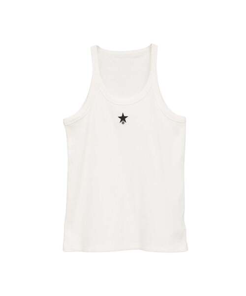 タンクトップ ノースリーブ STAR ONEPOINT RIB HALTER NECK TANK TOP レディース