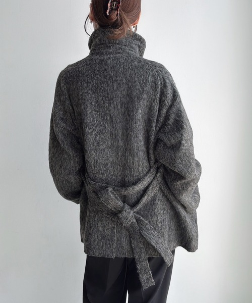 Meiru ステンカラーコート コート シャギールーズミドルステンカラー