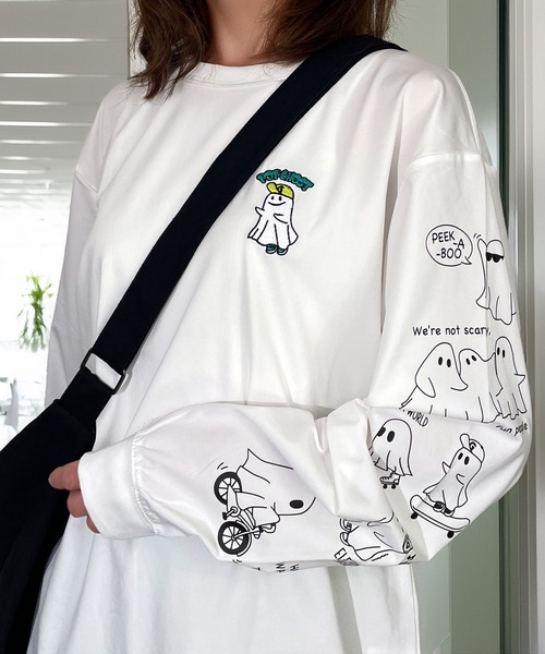 Candlestick tシャツ 着やすいストレッチ レトロ ポップ 黒ネコ お化け