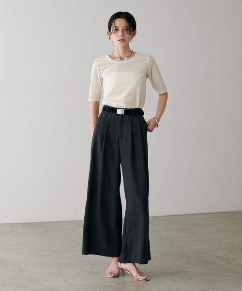 TROPICAL T⁄W TUCK PANTS ⁄ トロピカルT⁄Wタックパンツ (NAVY) | KICS