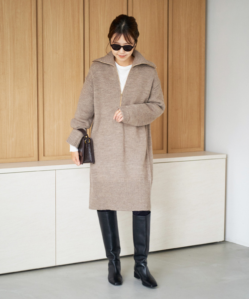 プラージュ ニットワンピース　グレージュ plage（プラージュ） ワンピース Knit cardigan ワンピース : ZOZOTOWN