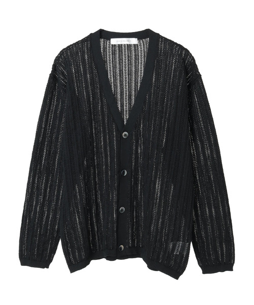 MEN'S MELROSE カーディガン ドライタッチポリエステル | 透かし編み