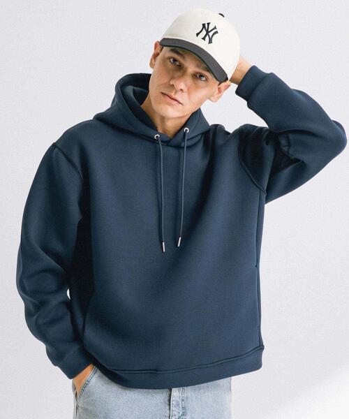 美品 YORI ダンボールニットパーカー ネイビー yori⁄ダンボールニット