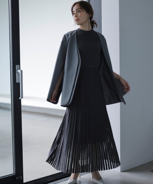 anuans（アニュアンス） ニットワンピース FREE ネイビー レディース