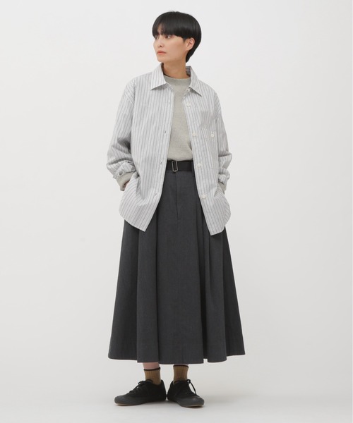 MHL.（エムエイチエル） ブラウス シャツ PJ STRIPE COTTON POPLIN