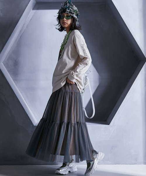 GEVS.（ジェイヴィス） 「SMILELAND」フレアスカート LL レッド