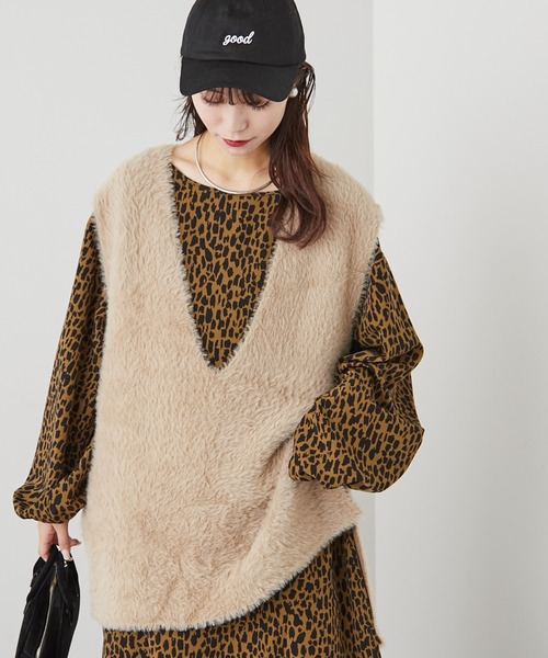 CIAOPANIC  Vネックニット  ベージュ / ONE SIZE CIAOPANIC TYPY（チャオパニックティピー） Vネックニット ONE SIZE