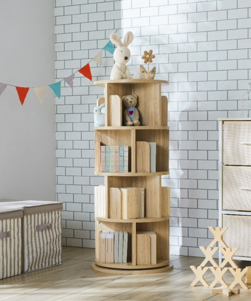 iellio 家具 回る本棚 / 収納ラック 3段 : ZOZOTOWN Yahoo!店 - 通販