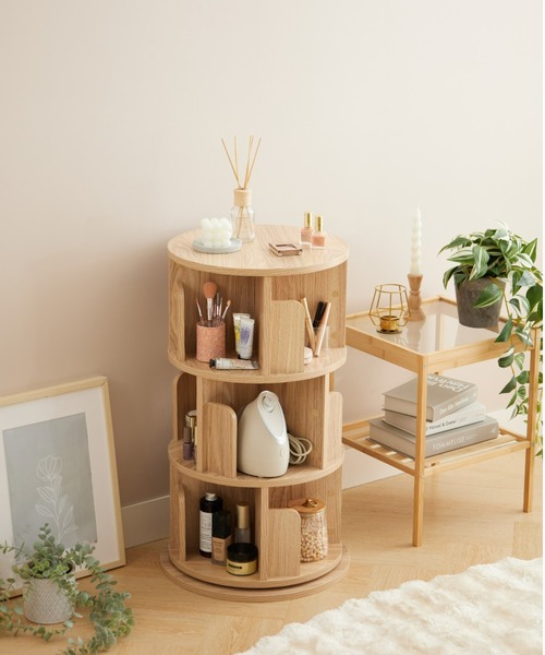iellio 家具 回る本棚 / 収納ラック 3段 : ZOZOTOWN Yahoo!店 - 通販