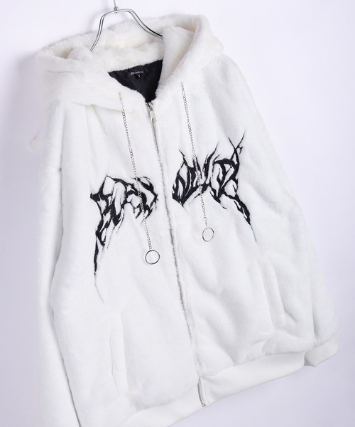 Rest&recreation ファーネック 刺繍LOGO フード付きパーカー Rest&recreation ファーネック 刺繍LOGO フード付きパーカー