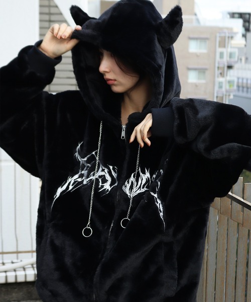 WESTSEA（ウエストシー） パーカー 角耳フード付き トライバル刺繍