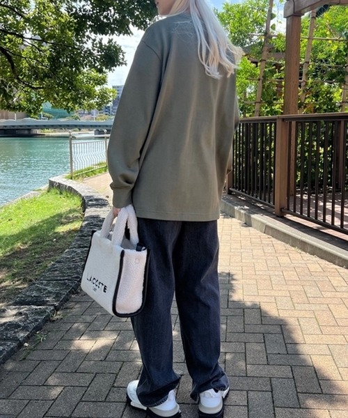 LACOSTE カーディガン ヘビーウェイトシングルジャージ Vネック