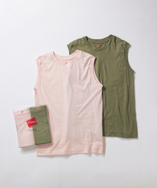 Hanes（ヘインズ） ノースリーブトップス M ピンク レディース