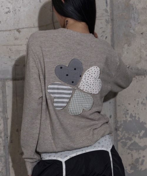 FANCY CLUB クローバーパッチワークカーディガン 新品 FANCY CLUB（ファンシークラブ） カーディガン 「FANCY CLUB」CLOVER