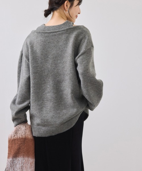 VIS（ビス） ニット セーター 「WEB限定」アンサンブル風Vネックニット