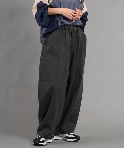 WORKS パンツ フラノタイプ 合繊ツイル起毛 コクーンパンツ レディース
