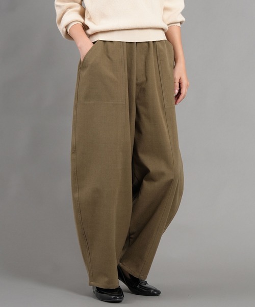 WORKS パンツ フラノタイプ 合繊ツイル起毛 コクーンパンツ レディース