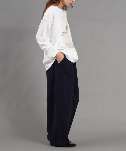 WORKS パンツ フラノタイプ 合繊ツイル起毛 コクーンパンツ レディース