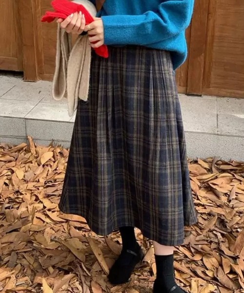 CADBURY（キャドバリー） スカート チェック柄ギャザーフレアスカート