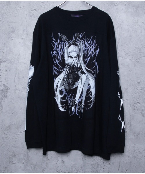 Amilige（アミリージュ） tシャツ Lilith RabbitプリントロングTシャツ