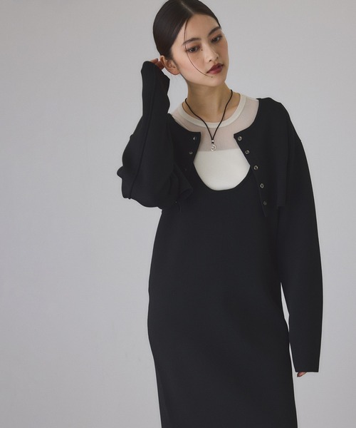 【新品・タグ付き】 アメルジュ アーガイル ワンピース カーディガン セット ADAM ET ROPE'（アダムエロペ） ワンピース フォルムカーディガン