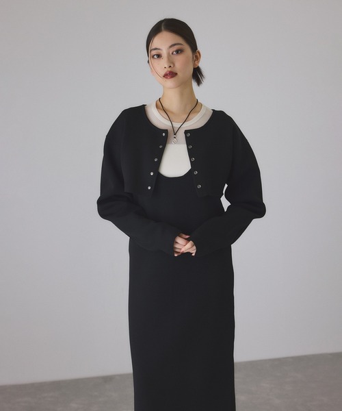 ADAM ET ROPE'（アダムエロペ） ワンピース フォルムカーディガン