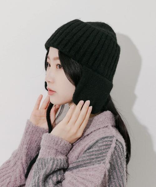 SMELLY（スメリー） ニット帽 ニットキャップ イヤーフラップニット