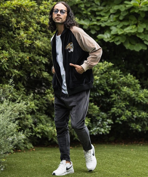 「CAMBIO」 スカジャン L ブルーグリーン メンズ_画像5