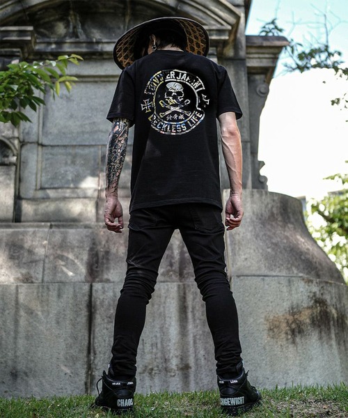 黒【BREATH】SKULL WING LOGO TEE／新品タグ付／送料込 黒【BREATH】SKULL WING LOGO TEE／新品タグ付／送料込 アウ