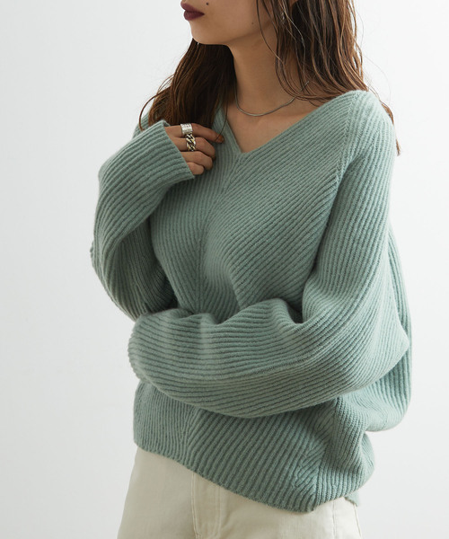 ADAM ET ROPE'（アダムエロペ） 長袖ニット FREE グリーン レディース