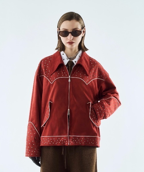 コート ジャケット Fake suede western studs jacket / フェイク