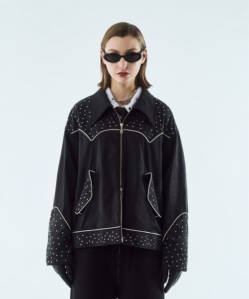 コート ジャケット Fake suede western studs jacket / フェイク