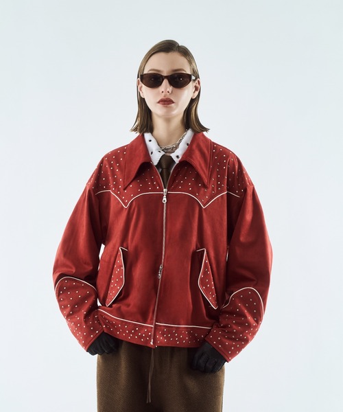 コート ジャケット Fake suede western studs jacket / フェイク