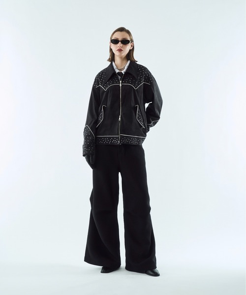 コート ジャケット Fake suede western studs jacket / フェイク
