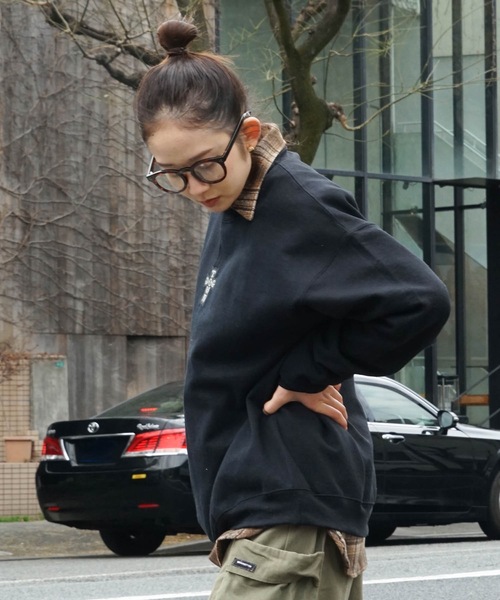 DOGTOWN（ドッグタウン） スウェットカットソー LARGE ブラック×グレー