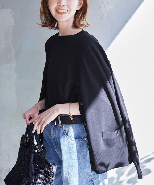 「SLOBE IENA」 ニットカーディガン - ベージュ レディース_画像2