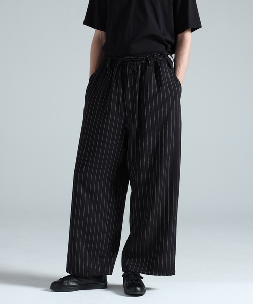 ワイドパンツ パンツ Y-3 SPORT UNIFORM PINSTRIPE TRACK PANTS メンズ レディースの画像