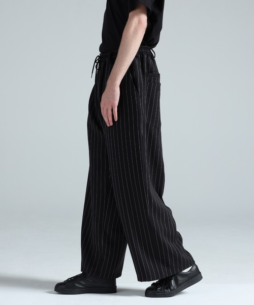 ワイドパンツ パンツ Y-3 SPORT UNIFORM PINSTRIPE TRACK PANTS メンズ レディースの画像
