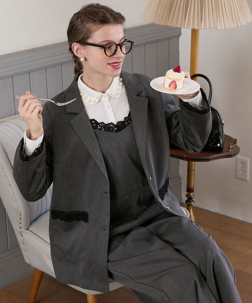 「BONLECILL noir」 テーラードジャケット FREE ネイビー レディース_画像2