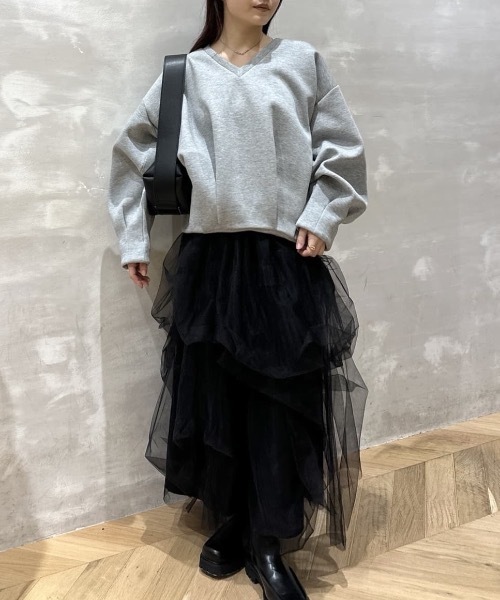 STYLEMIXER（スタイルミキサー） スカート ランダムティアードチュール