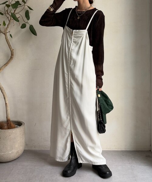 DouDou（ドゥドゥ） サロペットスカート 38 ブラック レディース