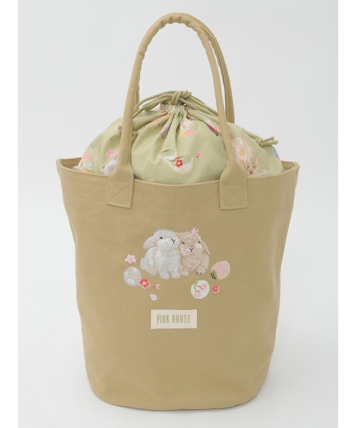 PINK HOUSE（ピンクハウス） トートバッグ 幸見うさぎ刺繍バッグ