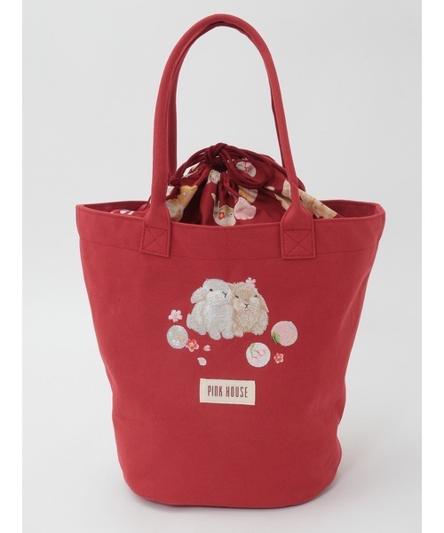 PINK HOUSE（ピンクハウス） トートバッグ 幸見うさぎ刺繍バッグ