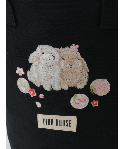 PINK HOUSE（ピンクハウス） トートバッグ 幸見うさぎ刺繍バッグ