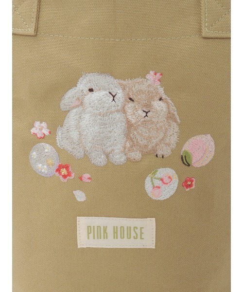 PINK HOUSE（ピンクハウス） トートバッグ 幸見うさぎ刺繍バッグ